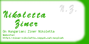 nikoletta ziner business card